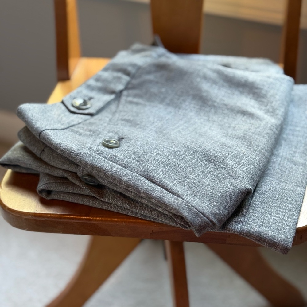 The Limited Gray cropped wide leg trousers